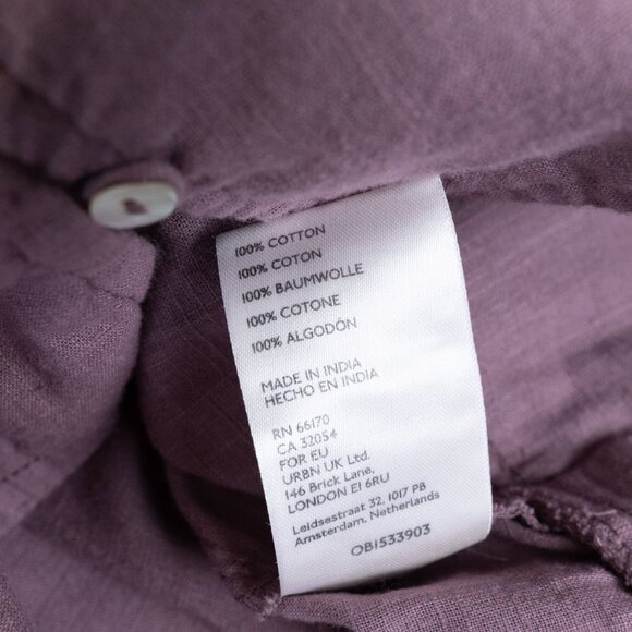 Free People Eyelet Cropped Blouse Peasant Boho Mauve Roan Rouge Joi - Picture 12 of 13